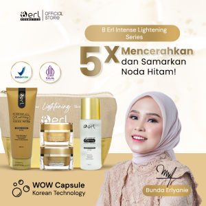 B ERL Intense Lightening Series Free Pouch l Paket Perawatan Kulit Skincare 5x Mencerahkan l Anti Aging l Samarkan Flek
