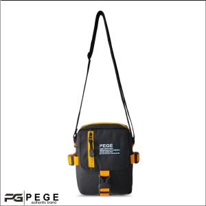 Tas Selempang Bahu Pria PEGE Jaxton Model Kombinasi Coklat - PG 8946