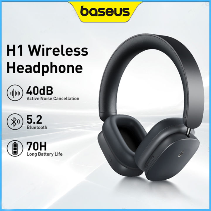Baseus ANC Headphone Wireless Hybrid Noise-Cancelling Stereo HiFi Music ...