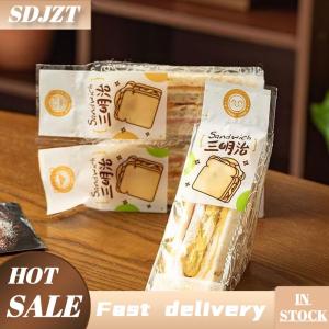 SDJZT 100 chiếc giấy gói sandwich chuyên dụng dùng một lần dễ xé trong suốt dạng tam giác túi đóng gói bánh nướng bánh mì