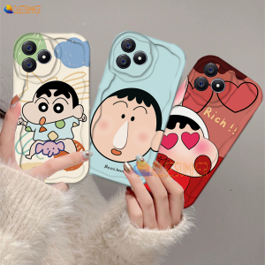 CASESUMMER Casing hp Realme C53 C55 C33 C31 C30 C35 C21Y C25Y C11 C20 C15 C12 C25S Realme 10 5 5i 6i C3 8 7 6Pro C2 8i 7i C17 A1K Cute Lucu Crayon Shin-chan Azhu 3D Wavy Curved Edge Soft Case