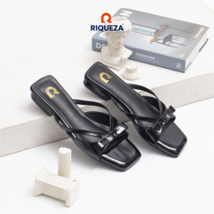 Riqueza EMIKO Sandal Wanita Heels 3 Cm Sendal Hak Tahu Tali Pita Cewek