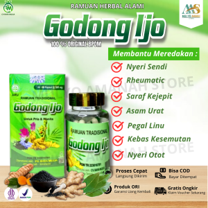 Obat Saraf Kejepit Herbal Jamu Asam Urat Pegal Linu Kapsul Godong Ijoo Original BPOM Nyeri Sendi