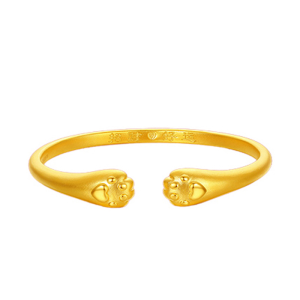 Glowing Diamond Solid Cat Paw Bangle Lucky Charm Bracelet For New Year/Everyday Jewelry Accessory/Wealth Love Blessing Fashion Gift For Adult Women/Professionals/Best Friends
