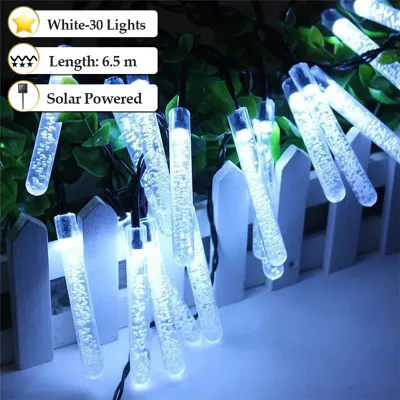 Solar Christmas Lights Outdoor Waterproof String Lights 20/30 LED Solar Garden Lights Meteor Shower Rain Light Halloween Fairy Lights Landscape Lights Wedding Party Festival Solar Christmas Tree Decoration Lawn Garden Walkway Ambience Lights