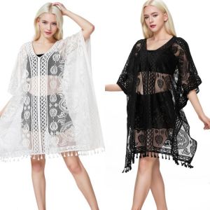 OWNNEW Trong suốt Áo khoác che đồ bơi Thoáng khí Cỡ lớn Áo khoác đi biển Thường ngày Khô Nhanh Áo khoác họa tiết hoa Kỳ nghỉ hè