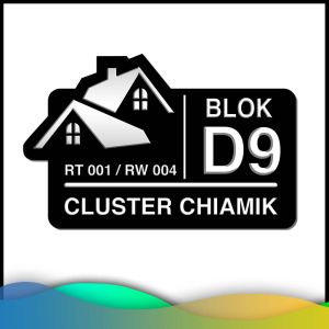 Nomor Rumah Modern Minimalis UV Printing / Nomor Rumah Stiker Modern 03