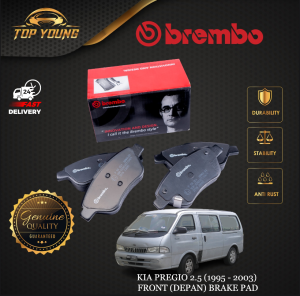 BREMBO KIA PREGIO 2.5 (1995 - 2003) FRONT (DEPAN) BRAKE PAD 100% ORIGINAL