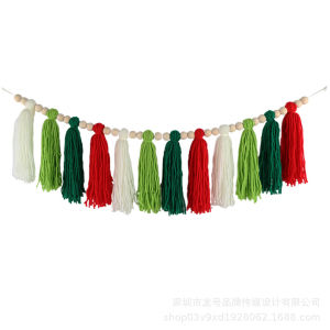 Wooden bead tassel string Christmas decoration tassel wall hanging wall decor macrame Bedroom decor a gift for girls