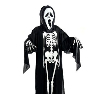 2026 Halloween New Party Role Playing Children Adult Death Black Cloak Halloween Skull Ball Costume Prop Set Children Adult Gift