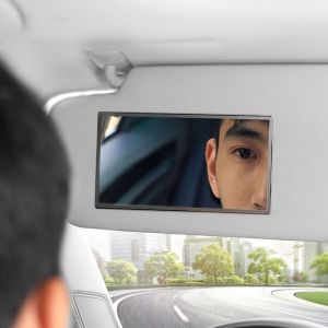 LITUILI Tự dính Gương trang điểm ô tô Di động Thép không gỉ Gương chiếu hậu gắn tấm che nắng ô tô Trang trí Lắp đặt dễ dàng Gương trang điểm nội thất ô tô Nội thất ô tô