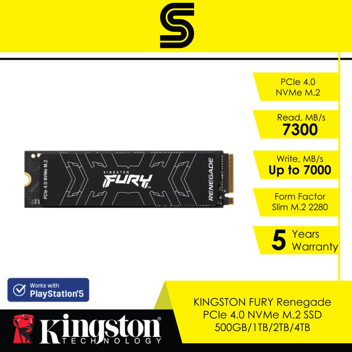 Kingston fury renegade pcie 4 0 nvme m 2 ssd 500gb 1tb 2tb 4tb lazada