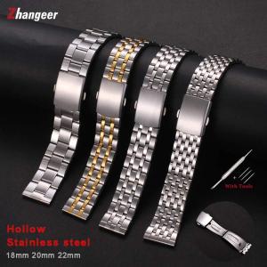 zhangeer 18mm 22mm 20mm Stainless Steel Band For Galaxy Watch 3/SAMSUNG Galaxy Watch 42mm 46mm Straps Flat Interface Men Women Universal Bracelet Replacement With Tools