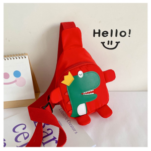 Childrens Chest Bag Trendy Boy Korean Cartoon Dinosaur Shoulder Bag Mini Baby Cross-body Bag Portable Travel Backpack