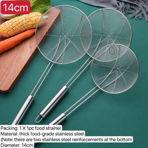 Fully reinforced double-layer wooden handle strainer drain line leak high quality stainless steel fried large colander food strainer fries skimmer strainer oil leakage net food container oil container with strainer oil filter stainless colander for frying