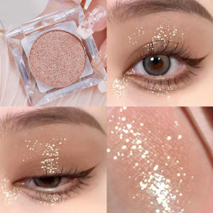 จานอายแชโดว์กากเพชรขาวดำเกล็ดแวววาวกันน้ำสีมุกอายแชโดว์ไฮไลท์ติดทนนานเครื่องสำอางทาตา