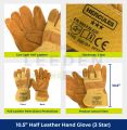 Hercules Half Leather Hand Gloves Yellow (3 Star) 10.5" by Leeden Online Store. 
