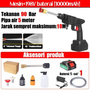 【Full Accessories】Cordless jet cleaner 2 Baterai jet cleaner tekanan tinggi Jet cleaner cordless  tekanan tinggi jet cleanermengambil Alat Cuci Mobil cuci lantai menyiram bunga Mesin cuci mobil dan motor alat