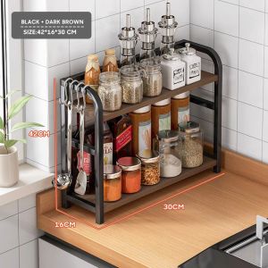Bestseller 2/3 Tier Spice Rack Condiment Seasoning Storage Organizer Multifunction Knife Rack Chopsticks shelf Kitchen Seasoning Rack