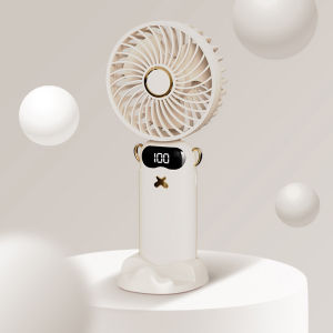 Kipas Angin Genggam Portable Mini USB Lipat / Handheld Fan LED Display 5 Speed Wind Leher / Pendingin Udara Rechargeable Dengan Aromaterapi Untuk Kantor Sekolah Olahraga Luar Ruangan Gift Souvenir