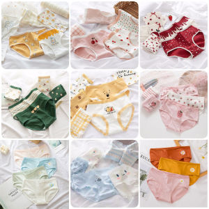 2-5条内裤女纯棉抗菌学生韩版少女可爱卡通成人中腰高中生初中生2-5 pasang seluar dalam pelajar kapas betina versi gadis Korea kartun comel pelajar sekolah menengah pertengahan pinggang dewasa pelajar sekolah menengah rendah