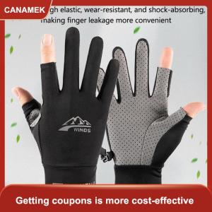 【CANAMEK】 Mùa hè Kem chống nắng găng tay phụ nữ mỏng băng lụa chống tia cực tím sương ngón tay màn hình cảm ứng lái xe không trượt Găng tay thoáng khí