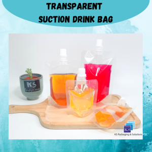 (50pcs) Transparent Suction Drink Bag/Beg Minuman Spout Pouch/Suction Drink Plastic Transparent Bag/Suction Drink Pouch