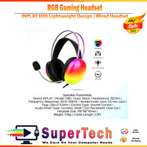 Inplay H30 RGB Wired Headset RGB Light Gaming Headset Headphones With Microphone For Pc Laptop