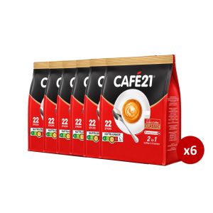 [6 Pkts] Cafe21 2 In 1 Instant Coffee Mix Bundle Of 6 Pack | Assorted Flavour | No Sugar Added | Made in Singapore | Colombian Arabica Coffee Powder | Rich Bold Intense