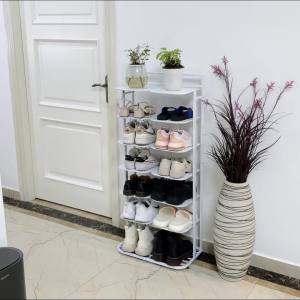 Shoe Rack With Bench Shoe Rack Bench Outdoor Door Shoe Storage Bench Multi-layer Narrow Entrance Simple Metal Storage Rack Modern Multifunctional