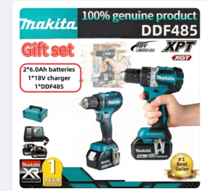 [Original factory free 2 batteries*] Makita DDF485 18V Cordless Power Tool High-Power Cordless Screwdriver 2 Rechargeable 6.0ah Lithium Batteries