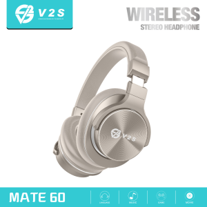V2S MATE 60 Wireless Stereo Headphone Noise Cancellation With Built-in Mic Supports FM/Aux/SD