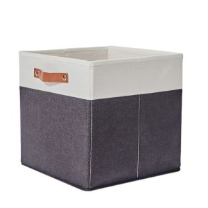 SG Specool® Linen Fabric Foldable Storage Basket Home Organizer for Snacks Clothing Books Toys