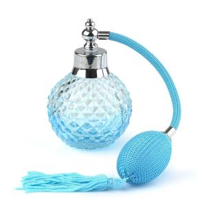 100ml Vintage Pineapple Glass Empty Perfume BottleK9 Crystal Glass Refillable with Silver Gourd Cap Classic Long Tube Sprayer & TasselFine Mist Spray for Essential Oils Fragrances Aromatherapy Luxury Decorative Gift Travel-Friendly