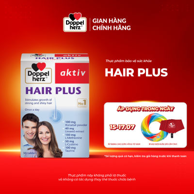 Viên uống Chống Rụng Tóc và Kích Thích Mọc Tóc Doppelherz Hair Plus (Hộp 30 viên)