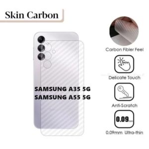 SAMSUNG A35 A55 A15 5G A15 4G A25 5G A24 A23 5G A04E A04 A04S ANTI GORES BELAKANG SKIN KARBON GARSKIN MOTIF CARBON TRANSPARAN BACK GUARD PELINDUNG BELAKANG