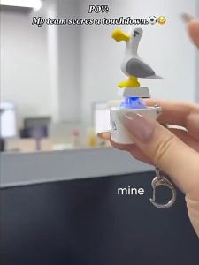 Mine Bird Voice Keys Luminous Electronic Pendant Keyboard Decompression Sound Little Seagull Creative Keychain USB Model