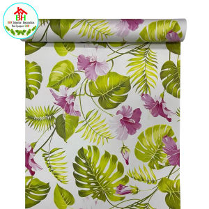 BHW Wallpaper FLOWER Design Quality Self Adhesive Waterproof PVC Wall Sticker Decor Decoration Paper Design For Closet Cabinet Door Table Furniture Home Office Living Room Kitchen Bedroom Toilet Bathroom Restaurant Background B3