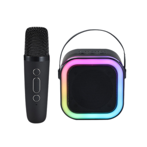 Portable Rechargeable K52 RGB LED Light Atmosphere Wireless Bluetooth Speakers with Microphone Karaoke KTV Speaker Set
