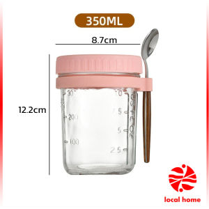 Thaihome กล่องใส่อาหารเช้า 350ml ใส่ข้าวโอ๊ต ซีเรียล มีช้อนพร้อมฝาปิด Oats Containers