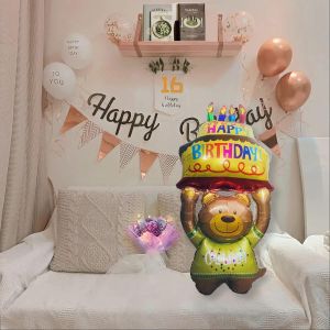 Giant Teddy Bear Balloon Happy Birthday Bear Balloons Photoshoot Decorations