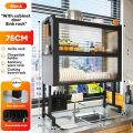 Dustproof Rak Dapur Stainless Steel Sink Dish Rack Rak Pinggan Sinki Dish Drainer Rak Kitchen Organizer Storage Rack Kitchen Rack Dish Rack. 