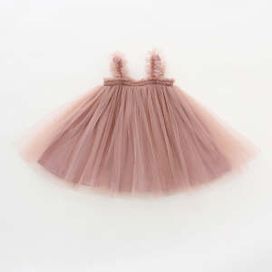 AMORELOVE Summer New Baby Girl Clothes Solid Color High Quality Flying Sleeves Mesh Slings Baby Dresses Cute Princess Ball Gown Skirt Dress for 1 2 3 4 5 Years Old