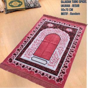 Sajadah Spigel Motif Turki Bahan Halus Lembut Ukuran Besar 110x70cm Bisa COD