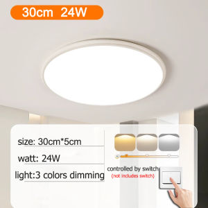 Gogeous ceiling light modern design 24W 36W 48W tri color led ceiling lights with remote black ceiling light for living room dinning room bedroom bathroom