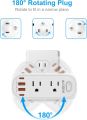 Outlet Extender with Rotating Plug,AICODE Multi Plug Outlet Splitter 6 AC Outlets and 4 USB(2 USB C),3 Sided Outlet Splitter,White Swivel Power Strip for Travel,Home,Office,Dorm,. 
