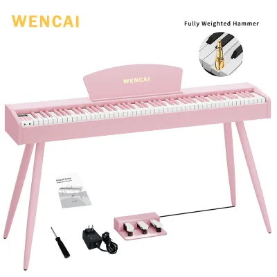 WENCAI Digital Piano 88 Weighted Keys Upright Full-Size Sustain 3 Pedals Electric Keyboard Piano【1Year Warranty】