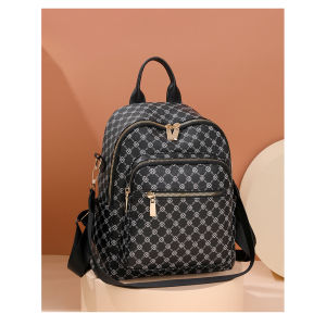 IELGY Fashion Retro Printed Letters Large Capacity Outing Travel Three-Purpose Backpack