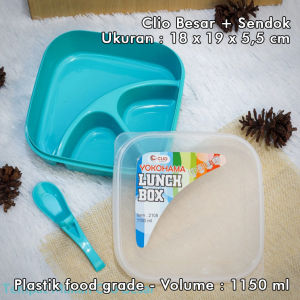 Kotak makan plastik lunch box tempat penyimpan makanan anti tumpah kotak bekal makan siang anak