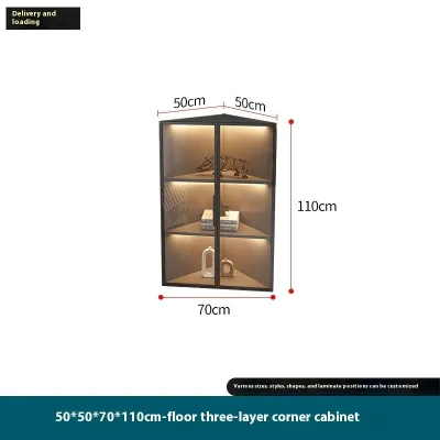 Display Cabinet cupboard Corner Cupboard Wall Cabinet Triangle Right Angle Storage Rack Living Room Bedroom Floor Standing Wine